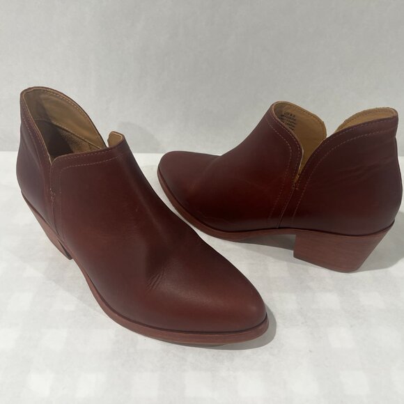 Nisolo Women's Mia Ankle Bootie Boot Leather Brown Maroon 1” Heel Size 8 US - Picture 9 of 10